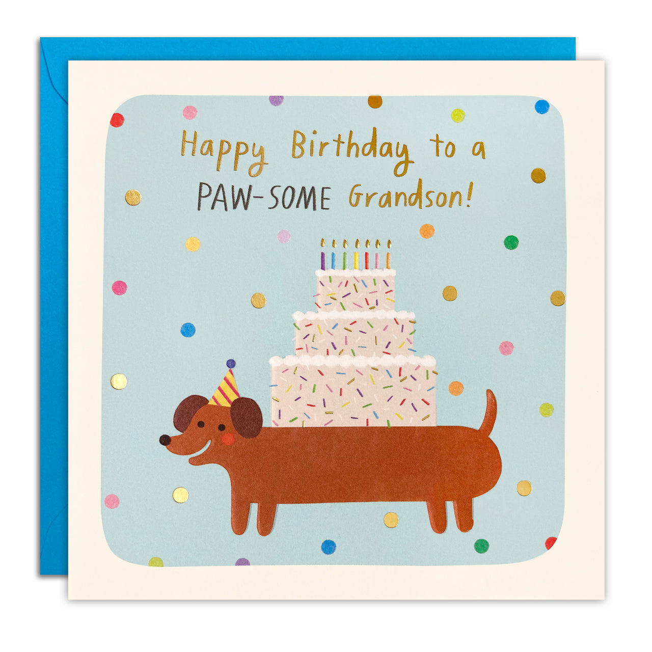 T4815 - Paw-some Grandson Birthday Square Peg Card