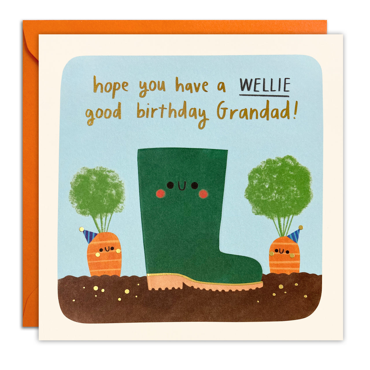 T4817 - Grandad Wellie Good Birthday Square Peg Card