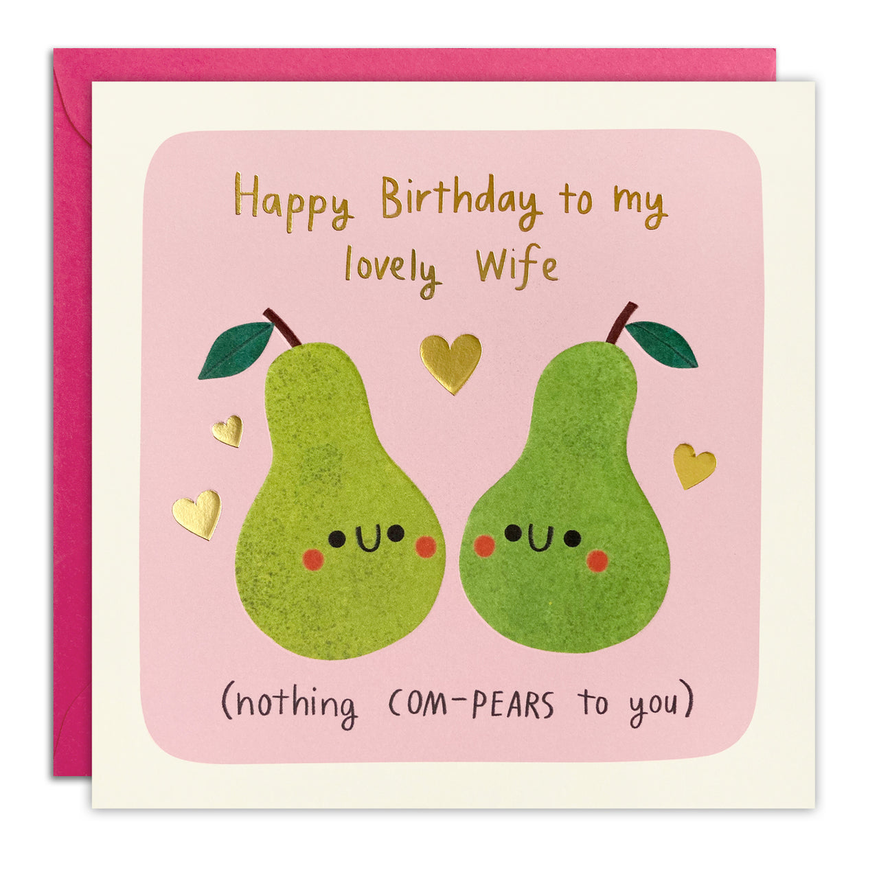 T4820 - Wife Pears Birthday Square Peg Card