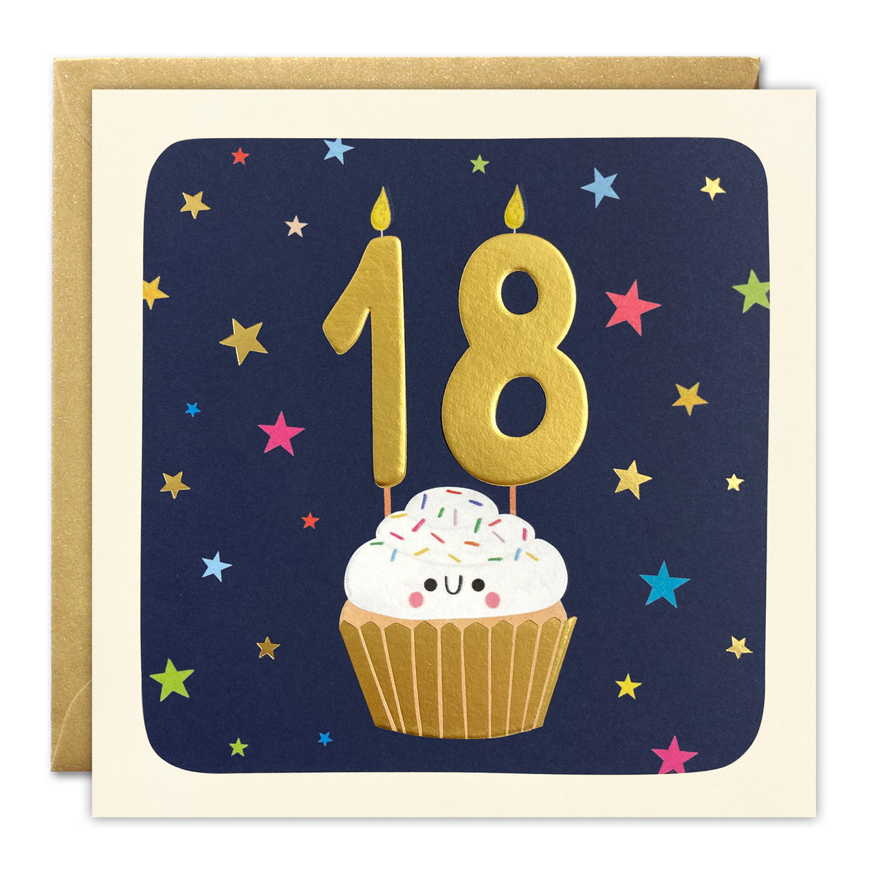 T4852 - Age 18 Cupcake Square Peg Card