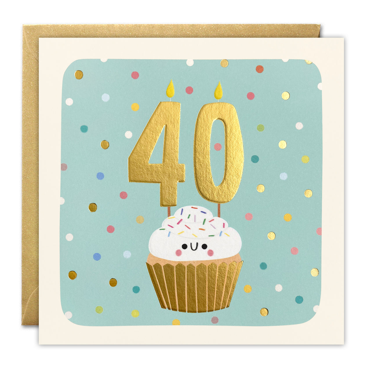 T4855 - Age 40 Cupcake Square Peg Card