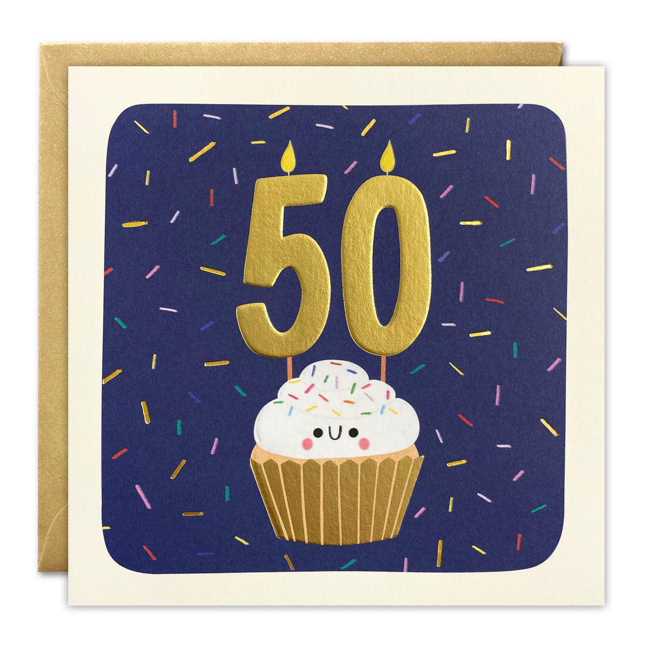 T4856 - Age 50 Cupcake Square Peg Card