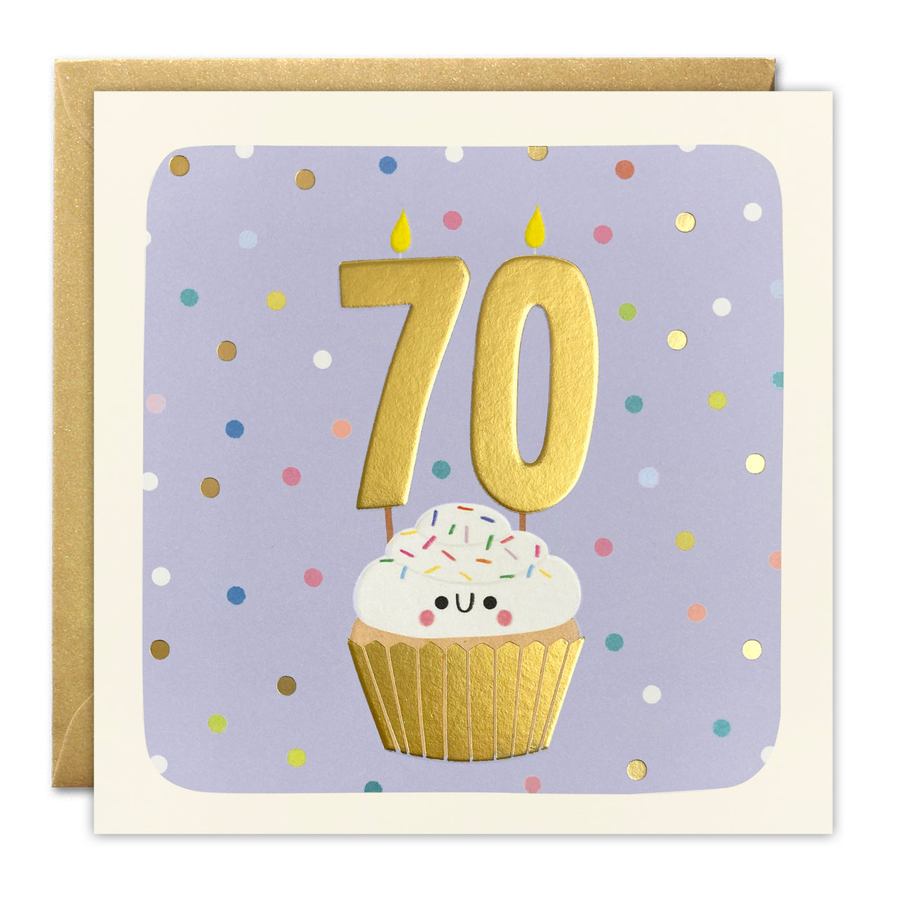 T4858 - Age 70 Cupcake Square Peg Card