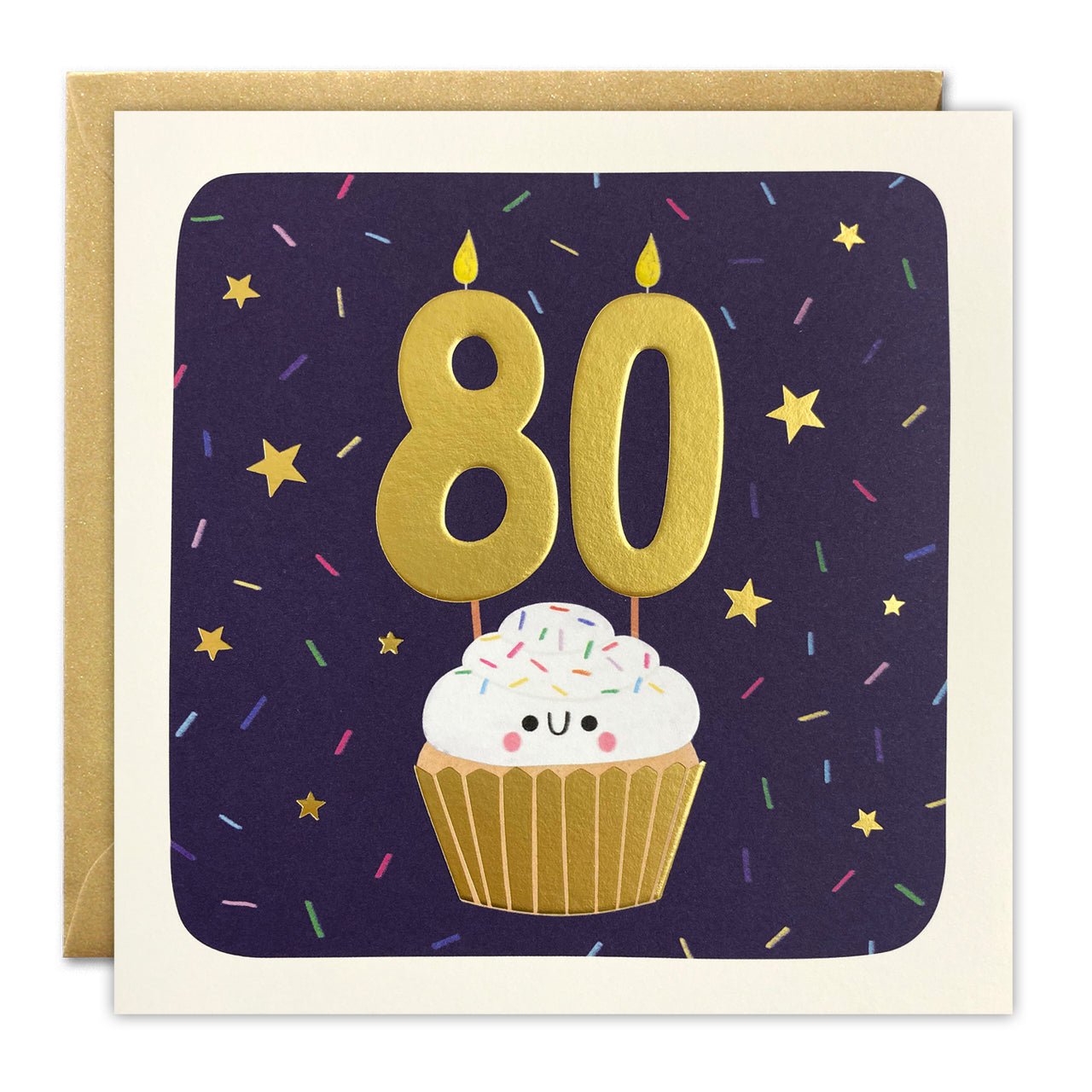 T4859 - Age 80 Cupcake Square Peg Card