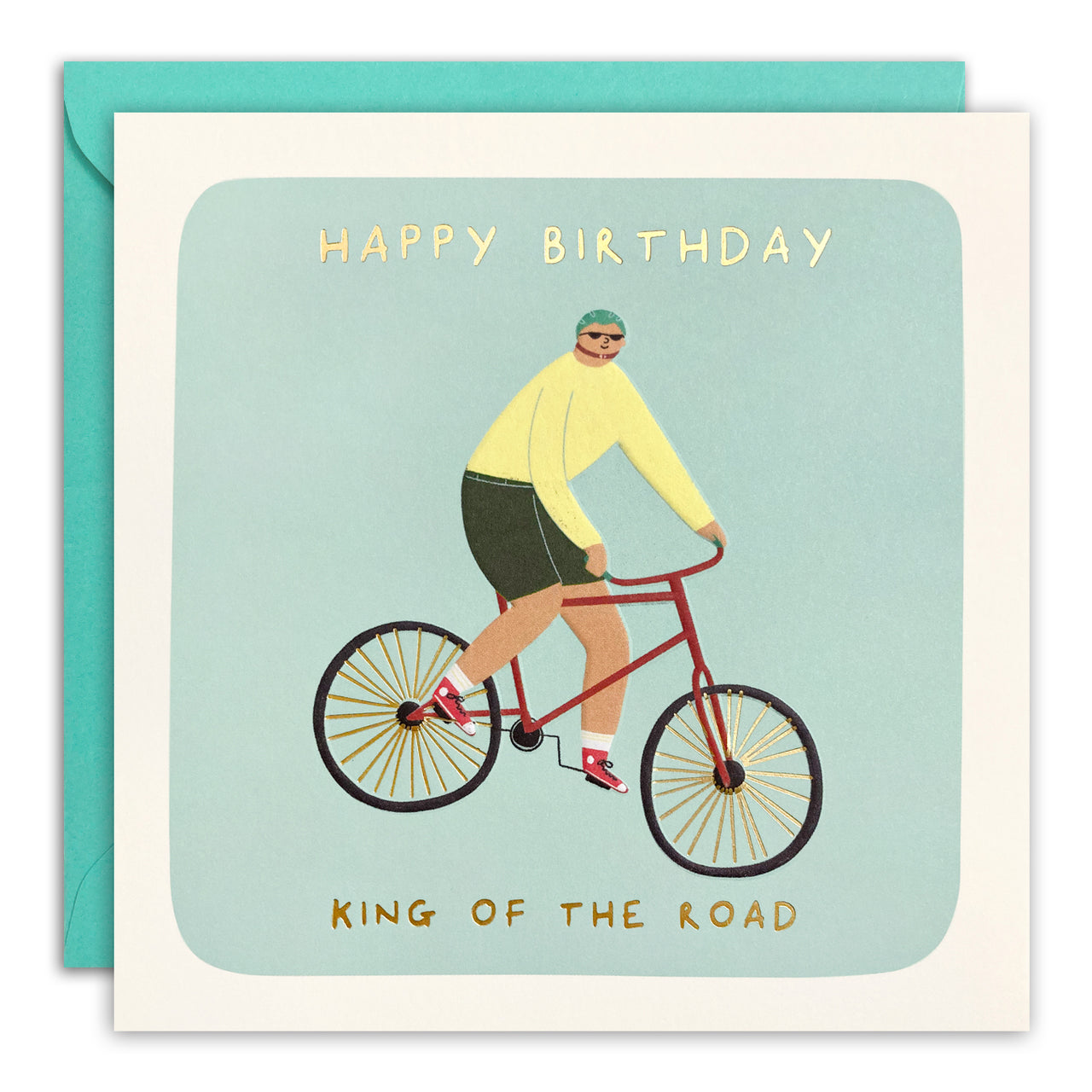 T4950 - King of the Road Cycling Birthday Square Peg Card