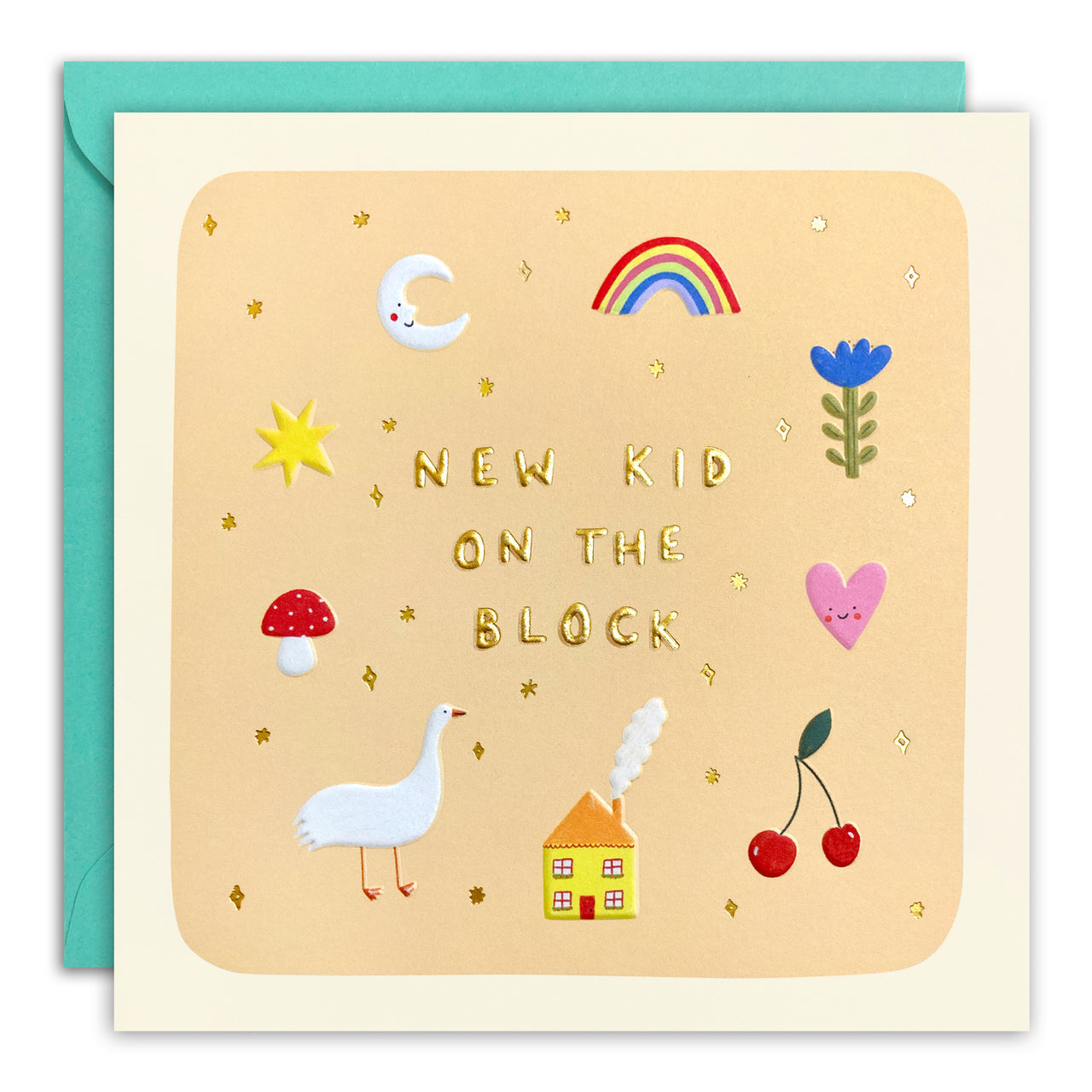 T4951 - New Kid on the Block New Baby Square Peg Card