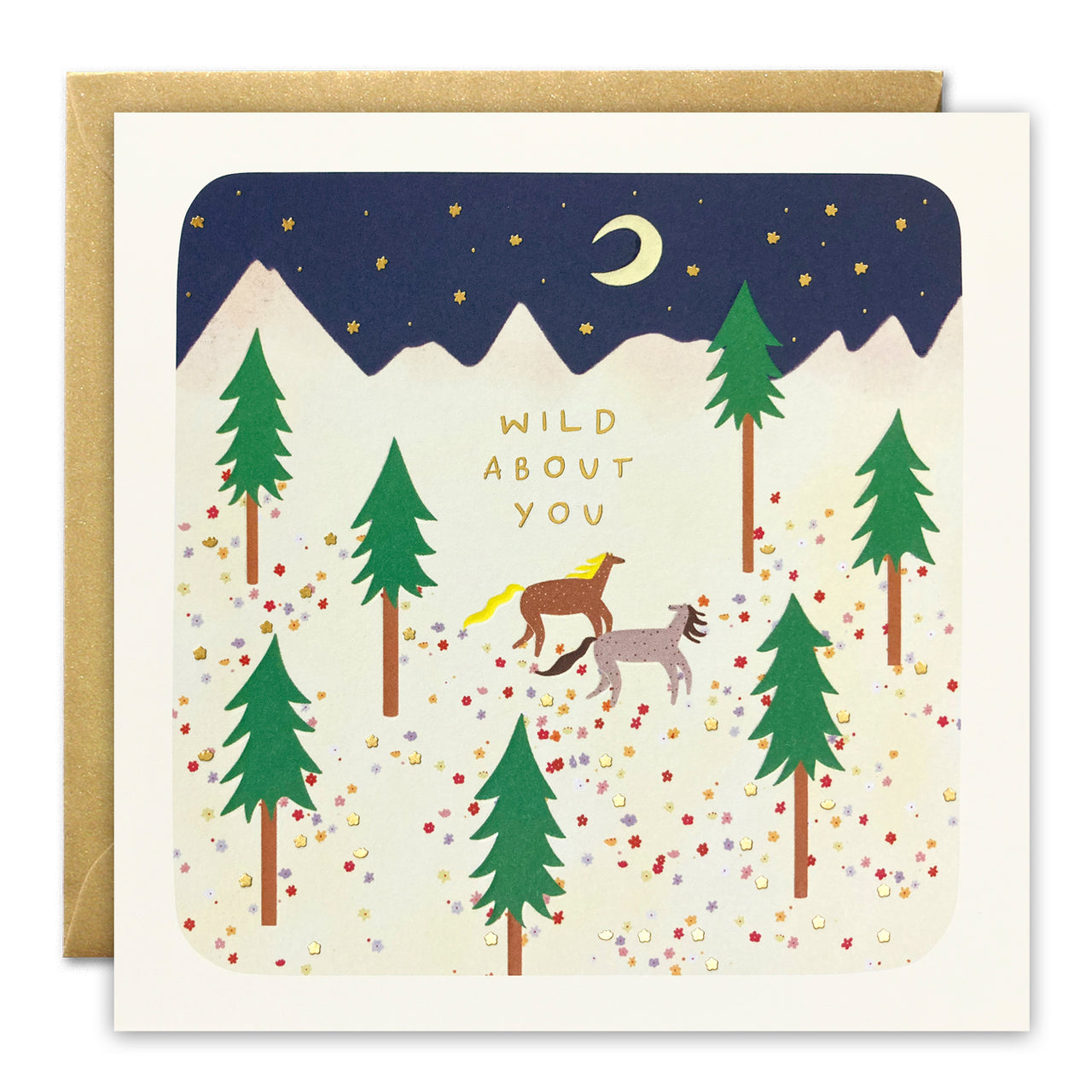 T4954 - Wild About You Horses Square Peg Card