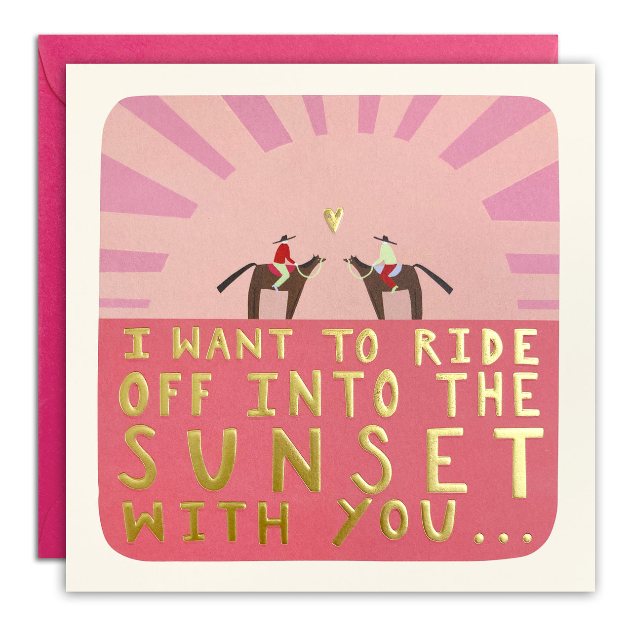 T4956 - Sunset Cowboys Square Peg Card
