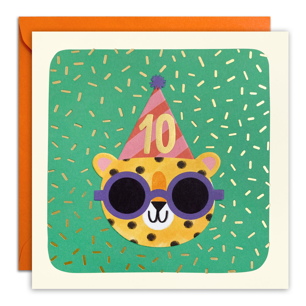 T4961 - Age 10 Cheetah Square Peg Card
