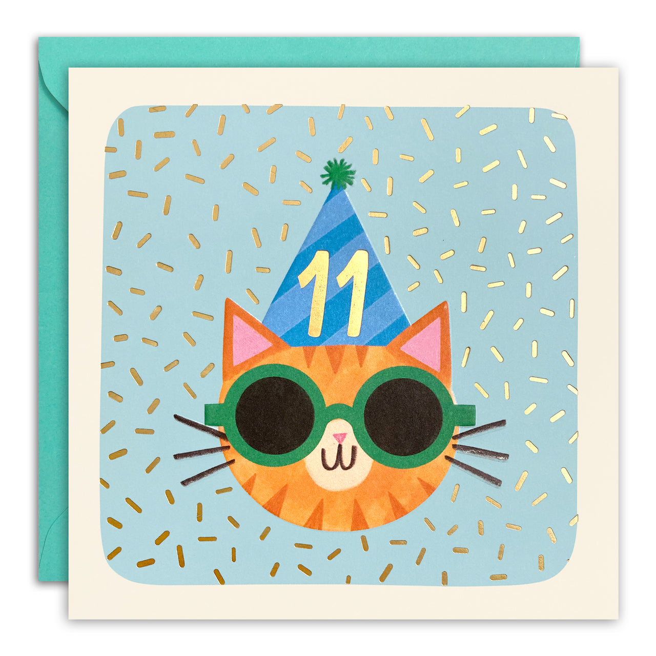T4962 - Age 11 Cat Square Peg Card