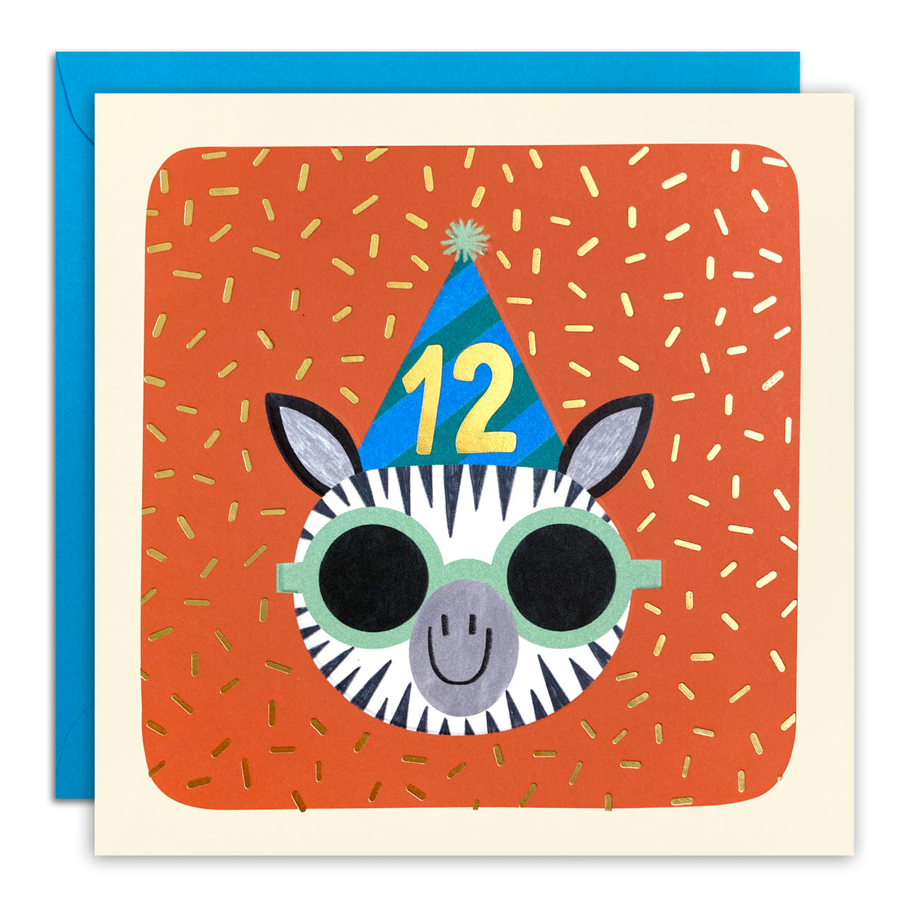 T4963 - Age 12 Zebra Square Peg Card