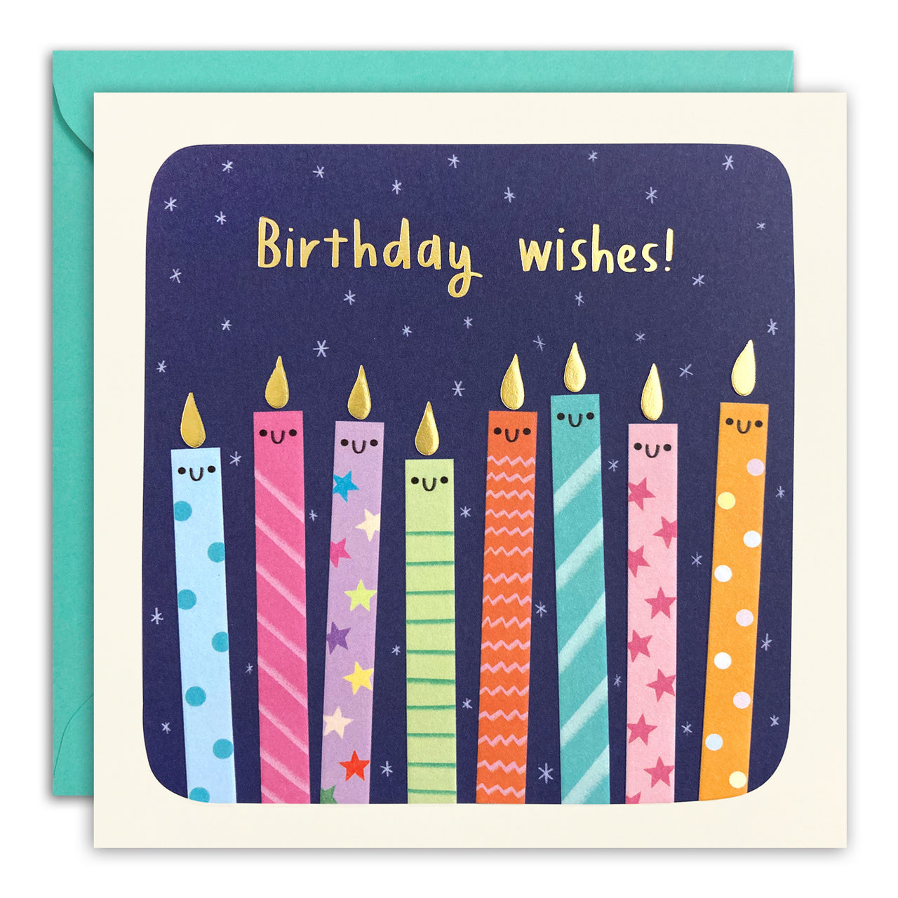 T4989 - Candles Birthday Square Peg Card