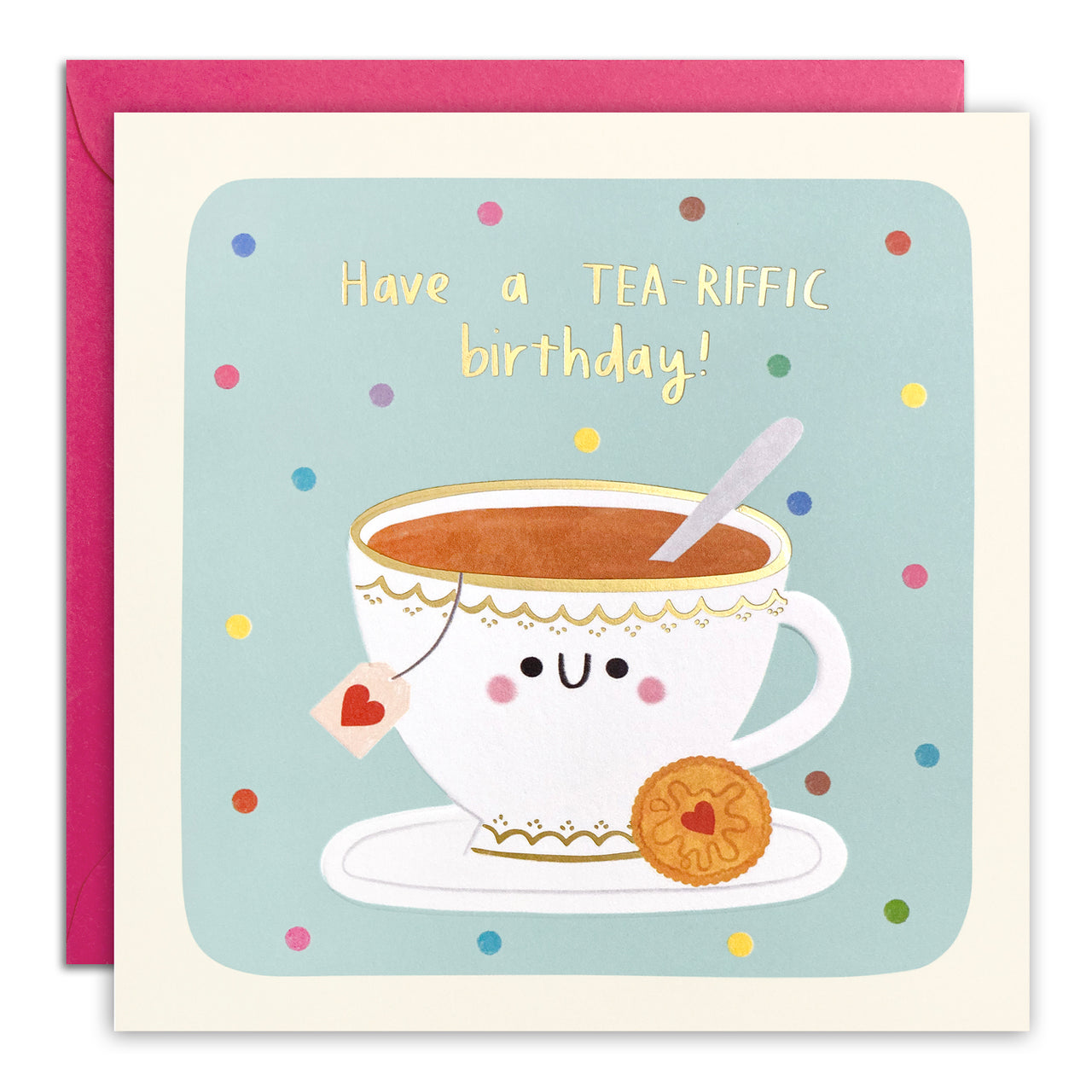 T4994 - Tea-riffic Teacup Birthday Square Peg Card