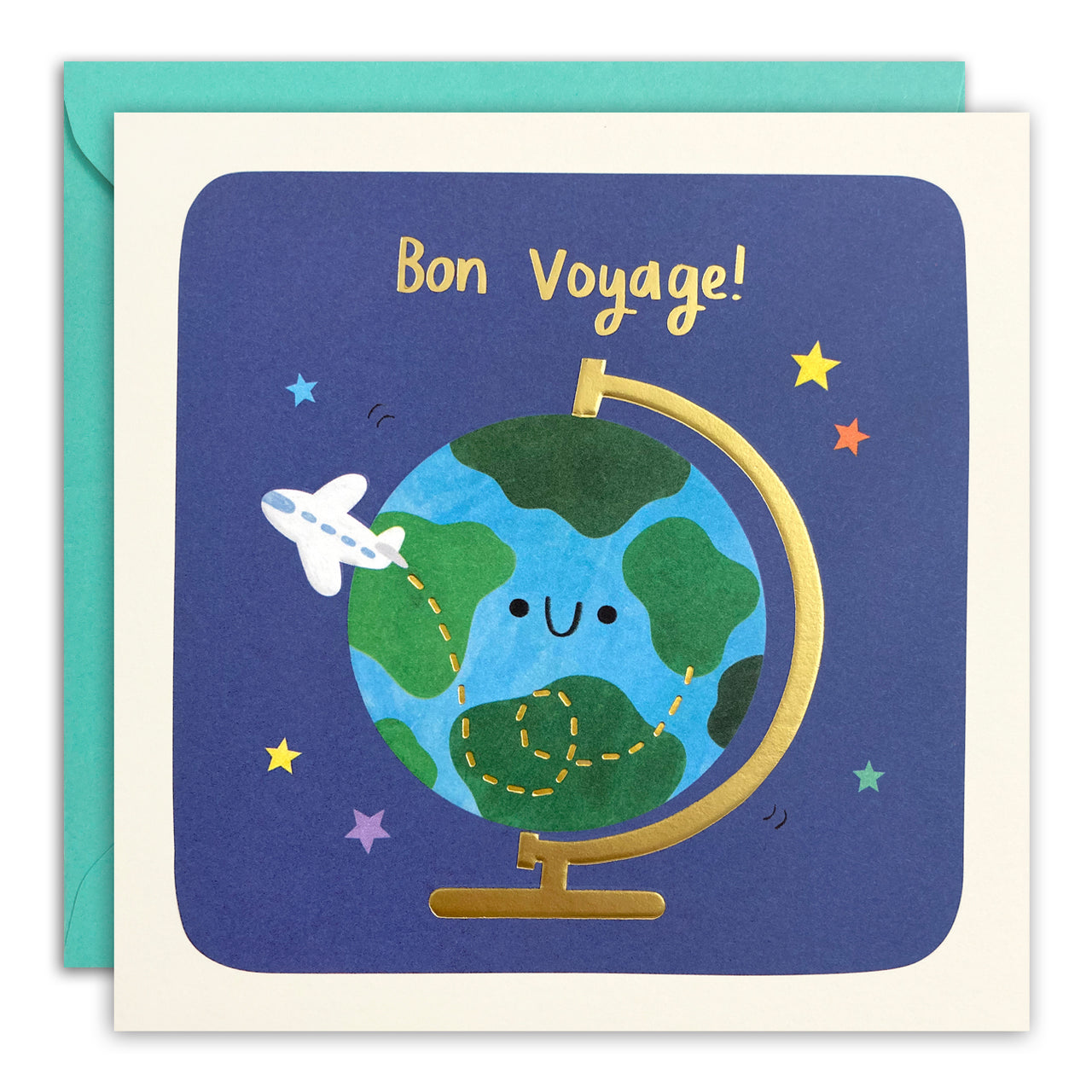 T4998 - Happy Globe Bon Voyage Square Peg Card
