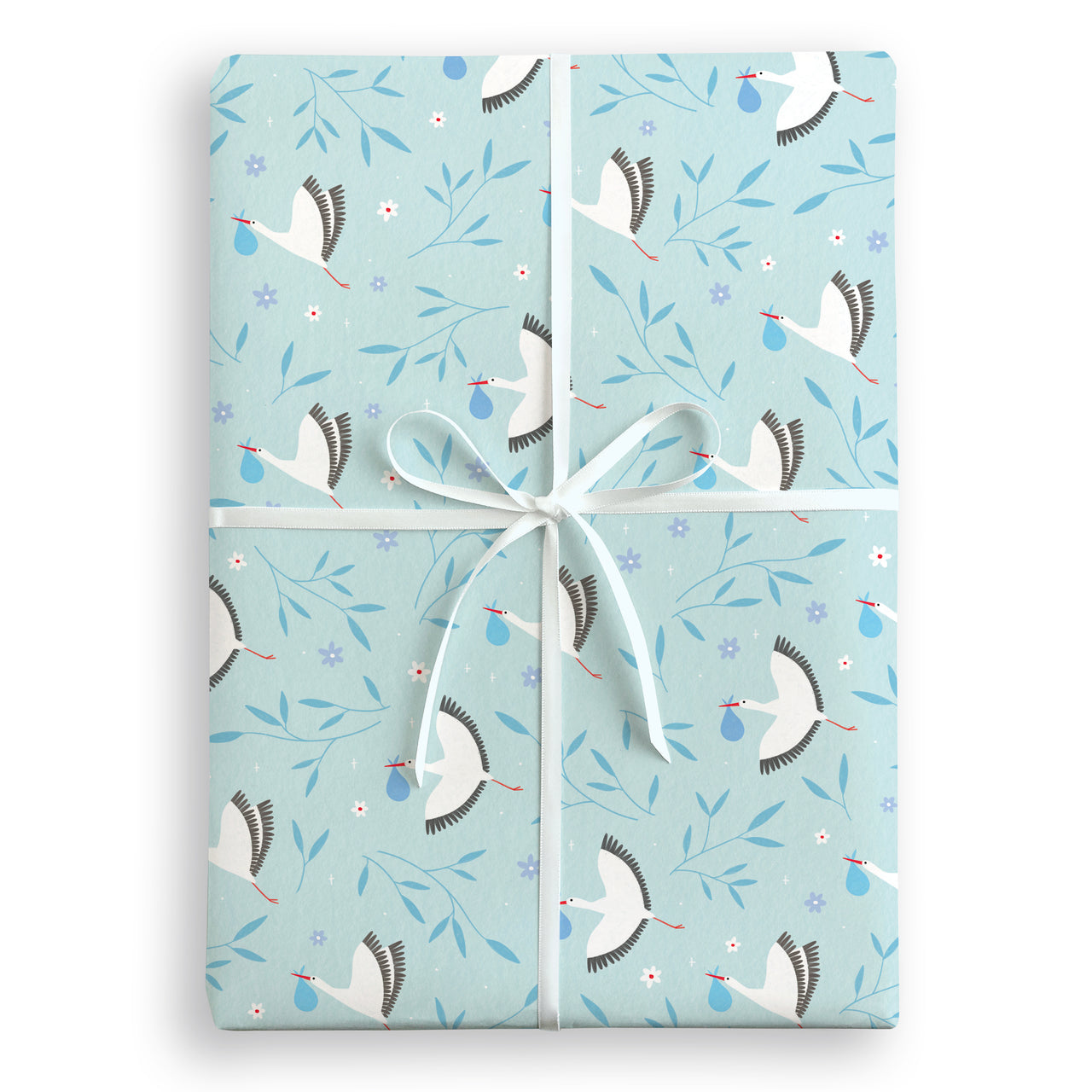 W4434 - Blue Storks Wrapping Paper