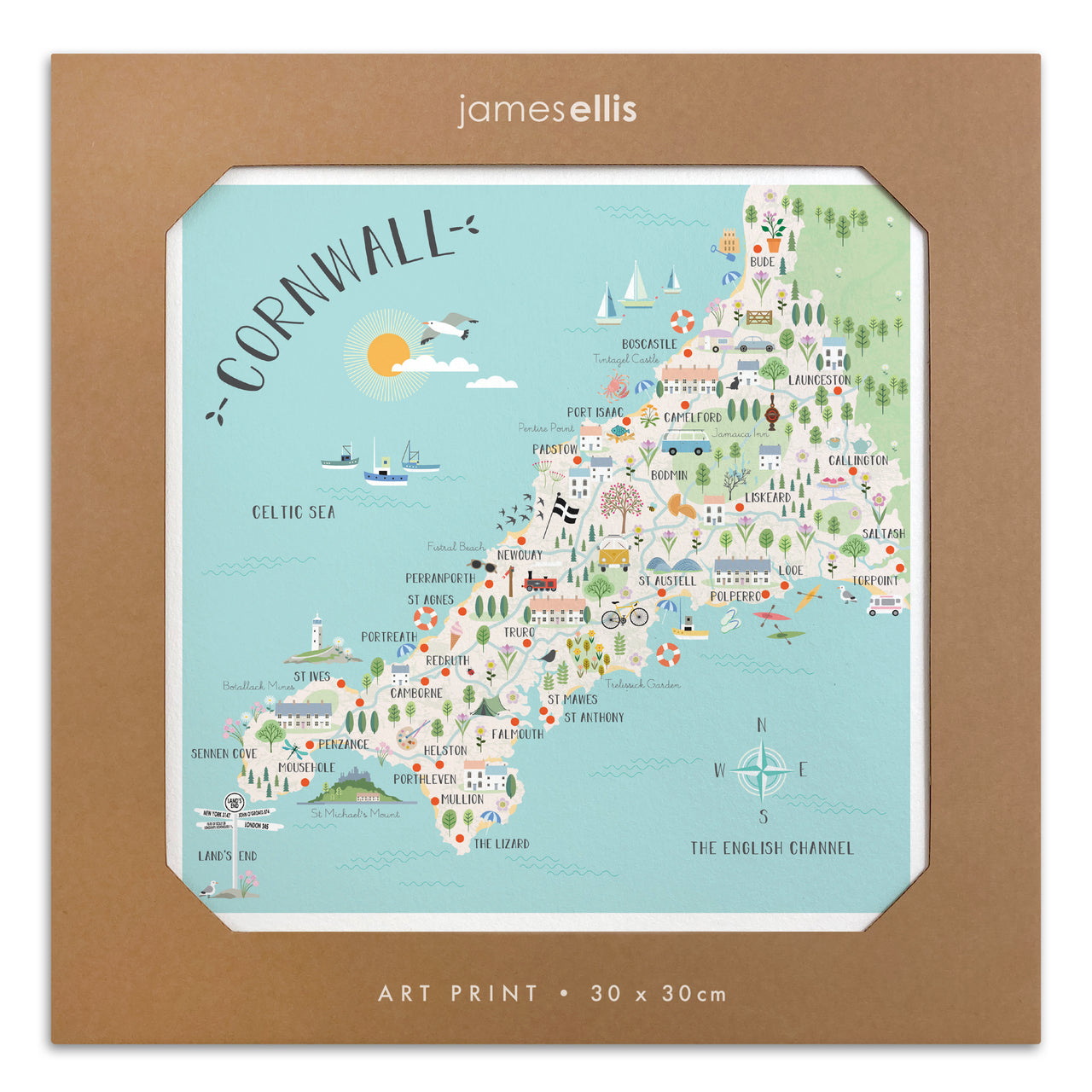 Y4743 - Map of Cornwall Print