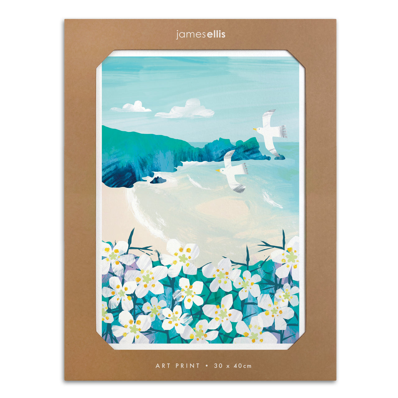 Y4794 - Blackthorn Blossom Porthcurno Print