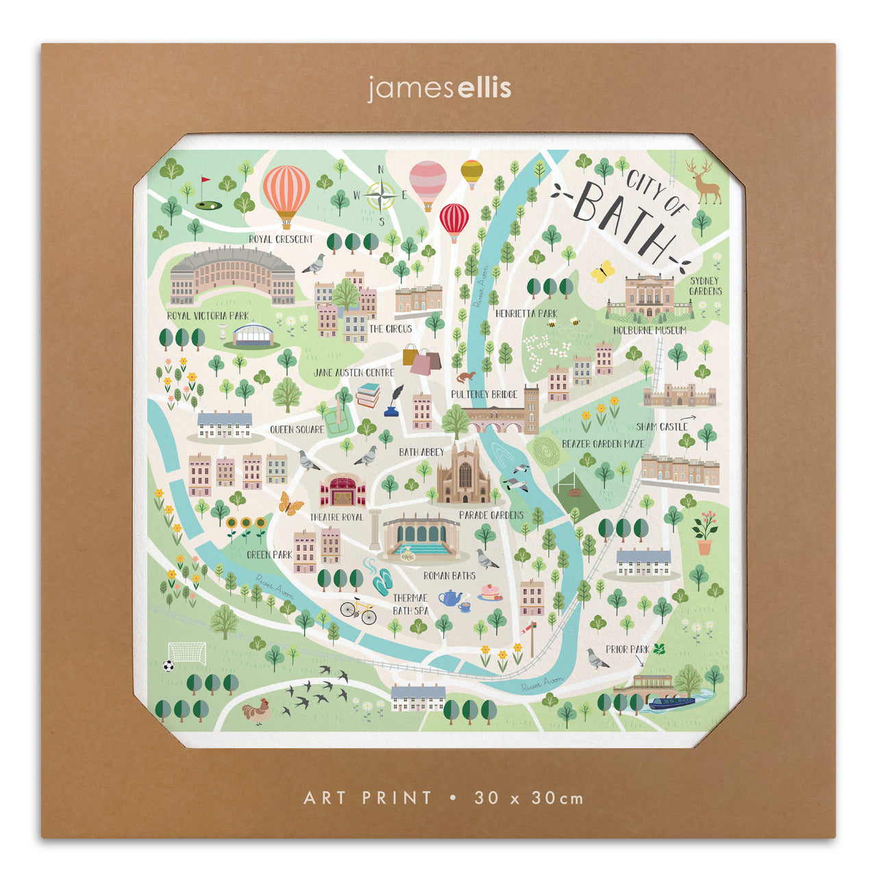 Y4837 - Map of Bath Print