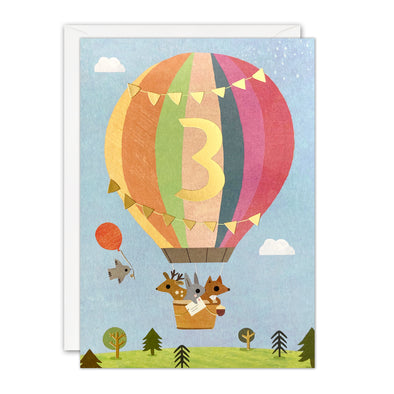 HC4090 - Age 3 Balloon Acorns Card