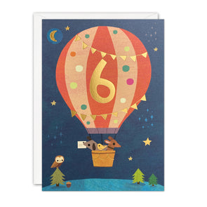 HC4093 - Age 6 Balloon Acorns Card