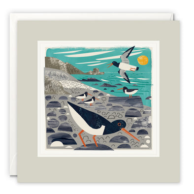L3833 - St Loy's Cove Oystercatchers Paintworks Card