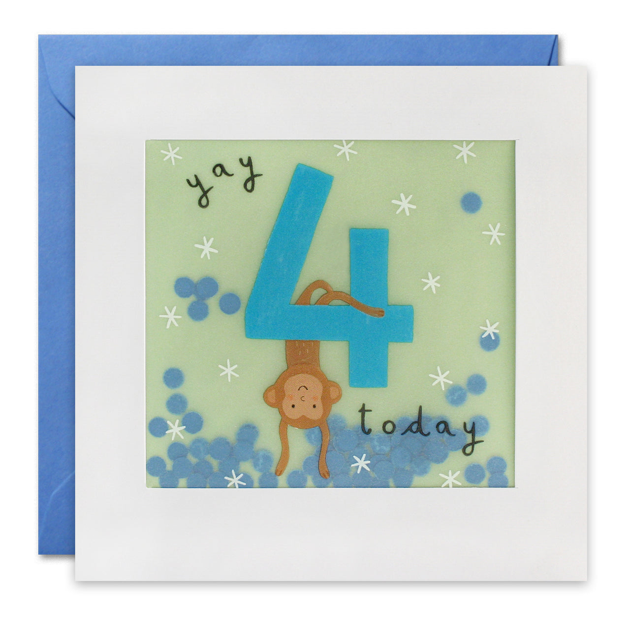 PP3274 - Age 4 Monkey Paper Shakies Card