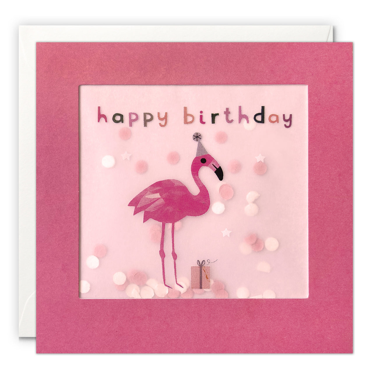 PP3330 - Happy Birthday Flamingo Paper Shakies Card