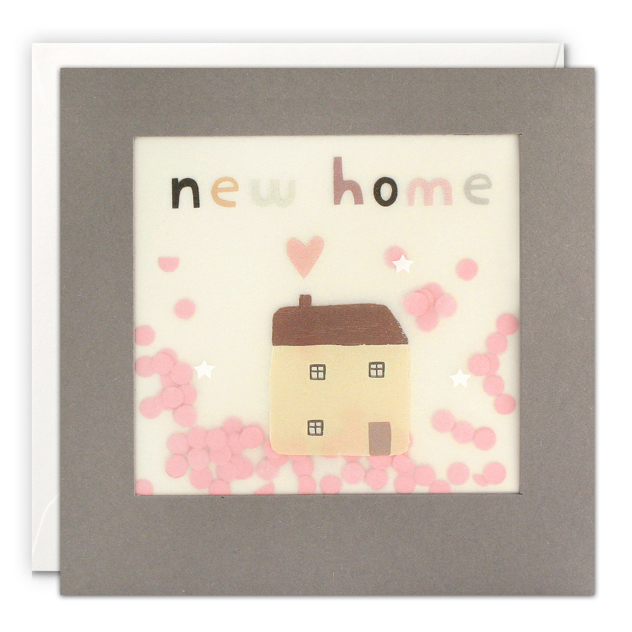 PP3342 - New Home House Grey Paper Shakies Card