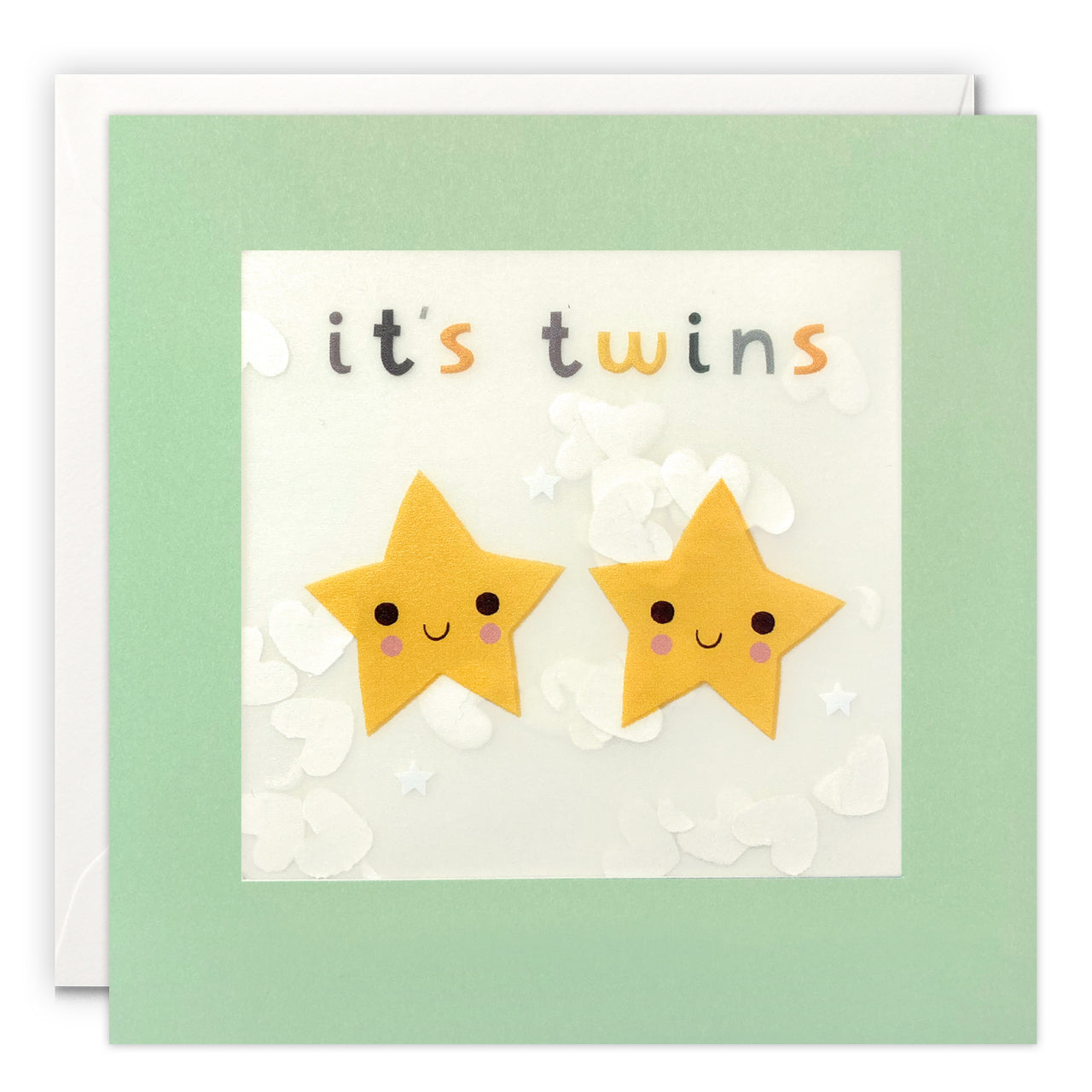 PP3348 - It's Twins Stars Paper Shakies Card