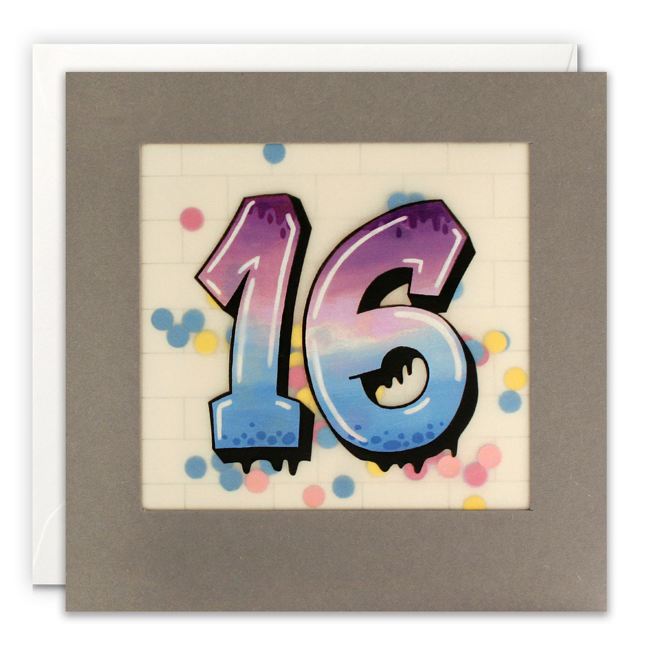 PP3423 - Age 16 Graffiti Paper Shakies Card