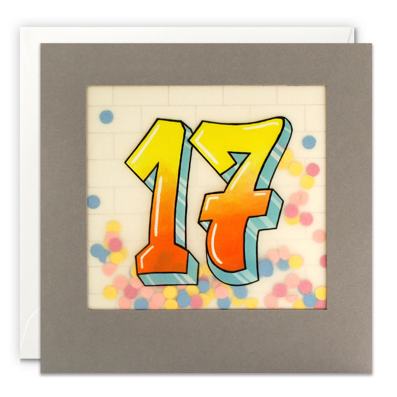 PP3424 - Age 17 Graffiti Paper Shakies Card