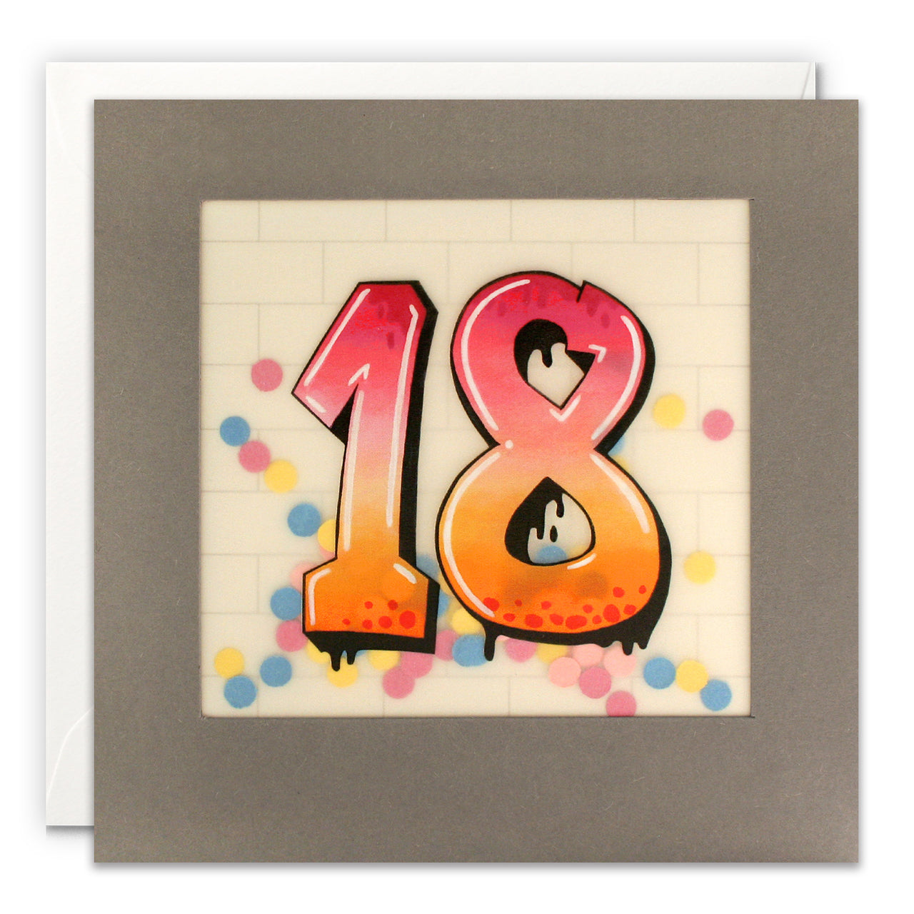 PP3425 - Age 18 Graffiti Paper Shakies Card