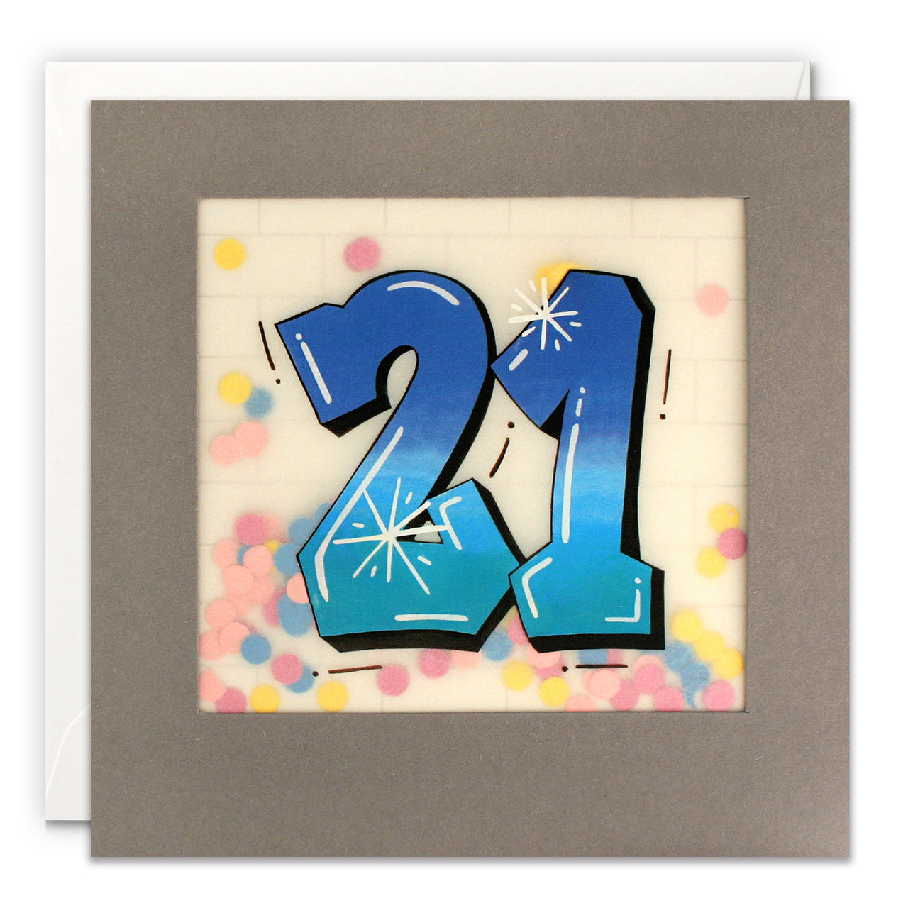 PP3426 - Age 21 Graffiti Paper Shakies Card