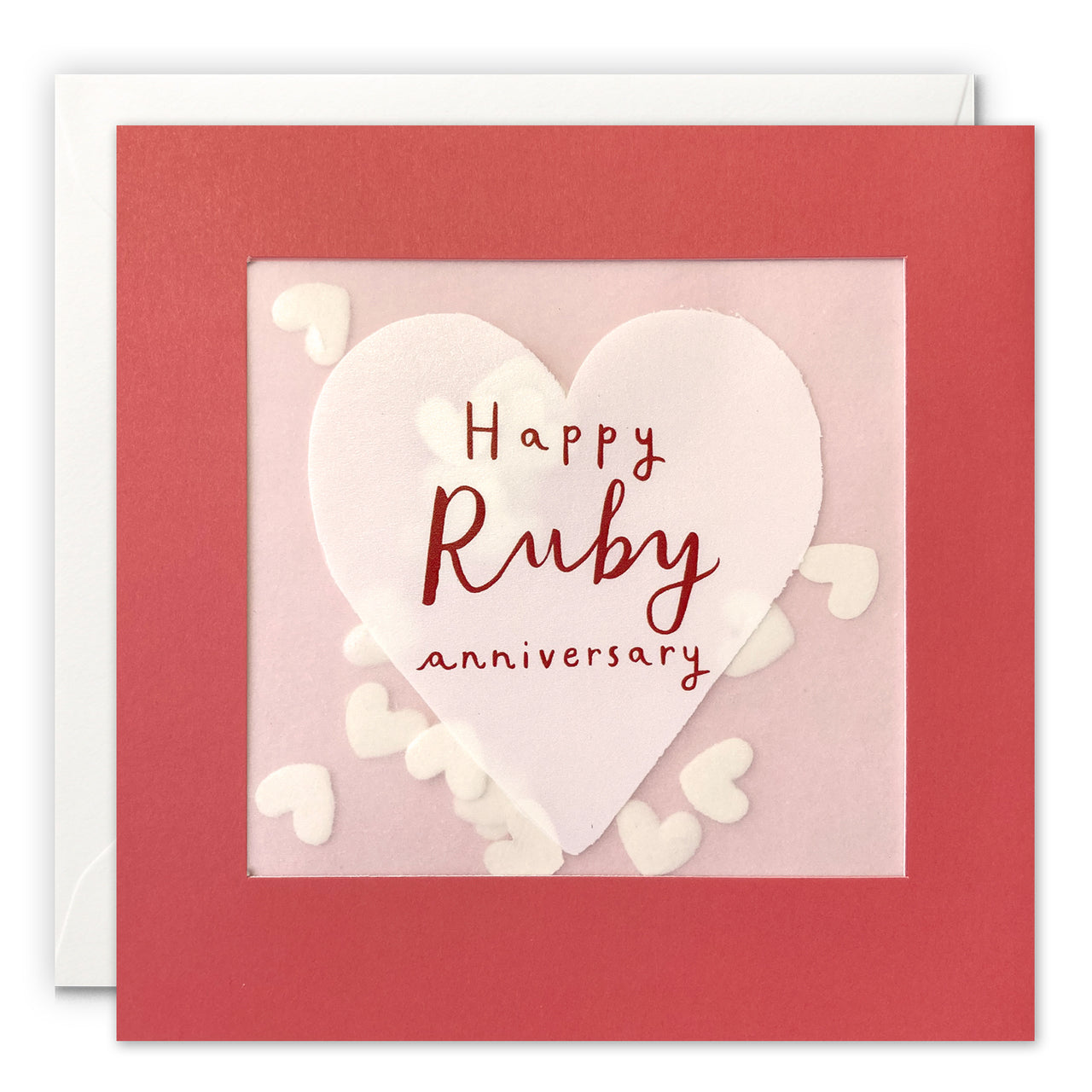 PP3433 - Ruby Anniversary Heart Paper Shakies Card