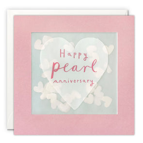 PP3435 - Pearl Anniversary Heart Paper Shakies Card