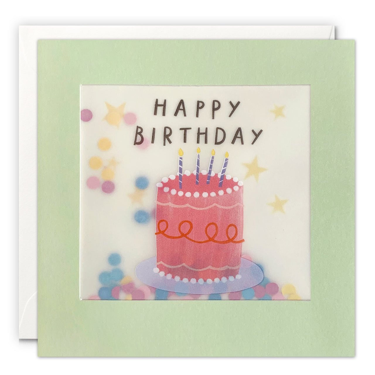 PP3541 - Pink Birthday Cake Paper Shakies Card