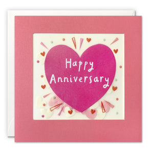 PP3547 - Pink Anniversary Heart Paper Shakies Card