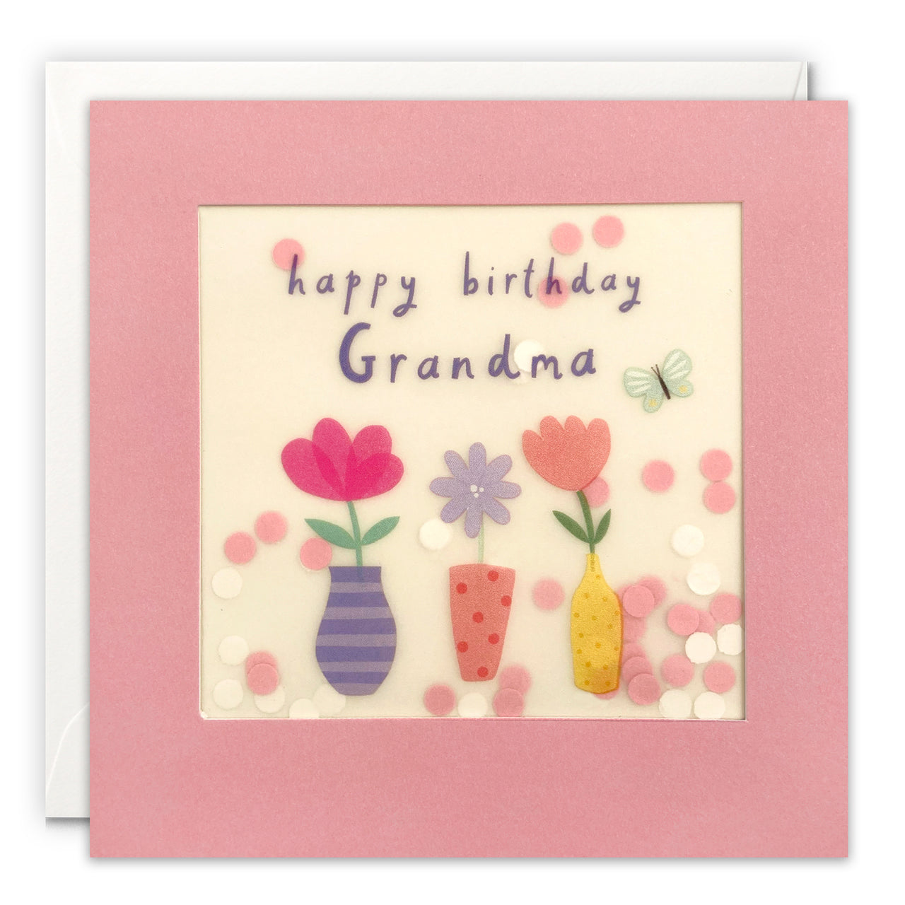 PP3593 - Grandma Flowers Paper Shakies Card