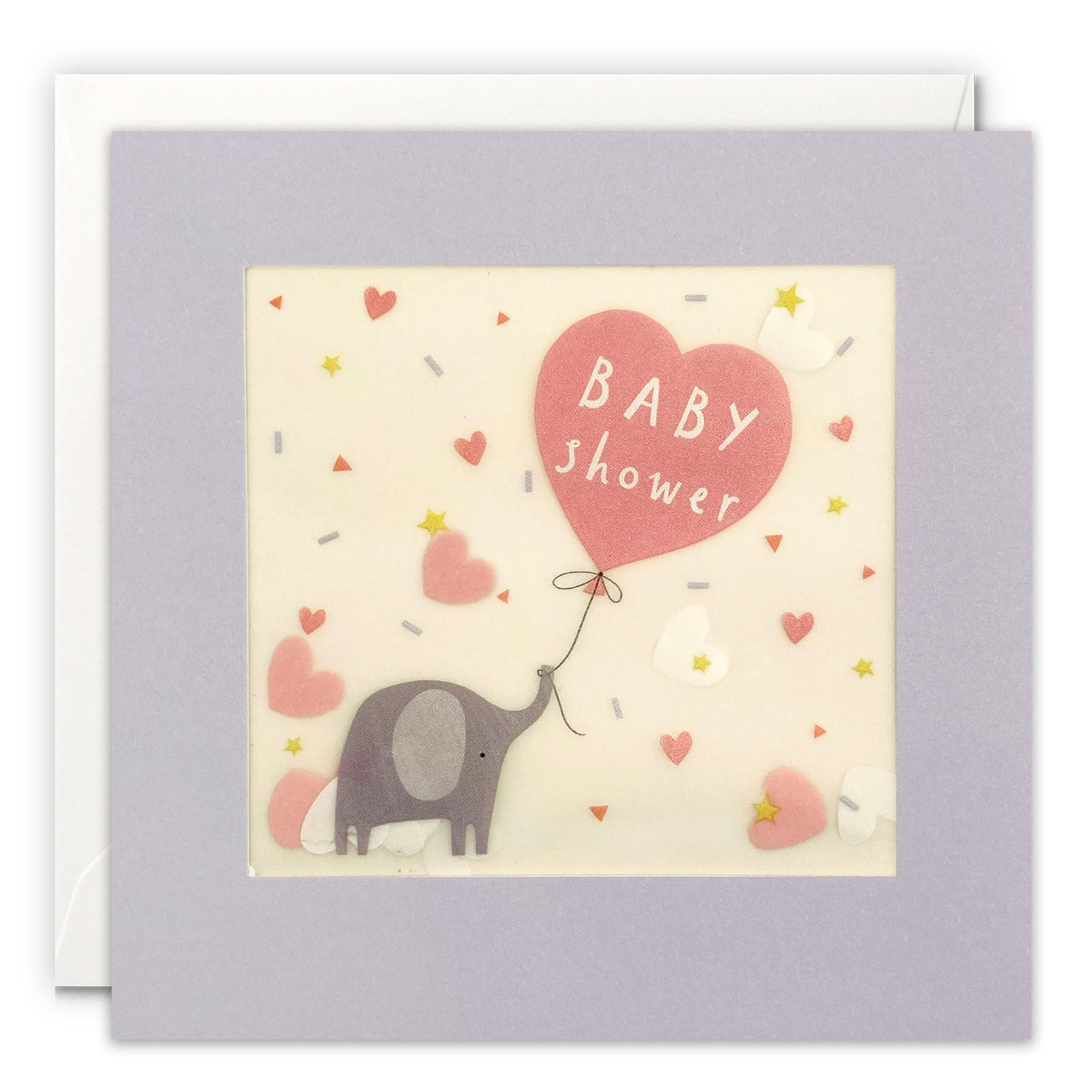 PP3600 - Baby Shower Elephant and Balloon Paper Shakies Card