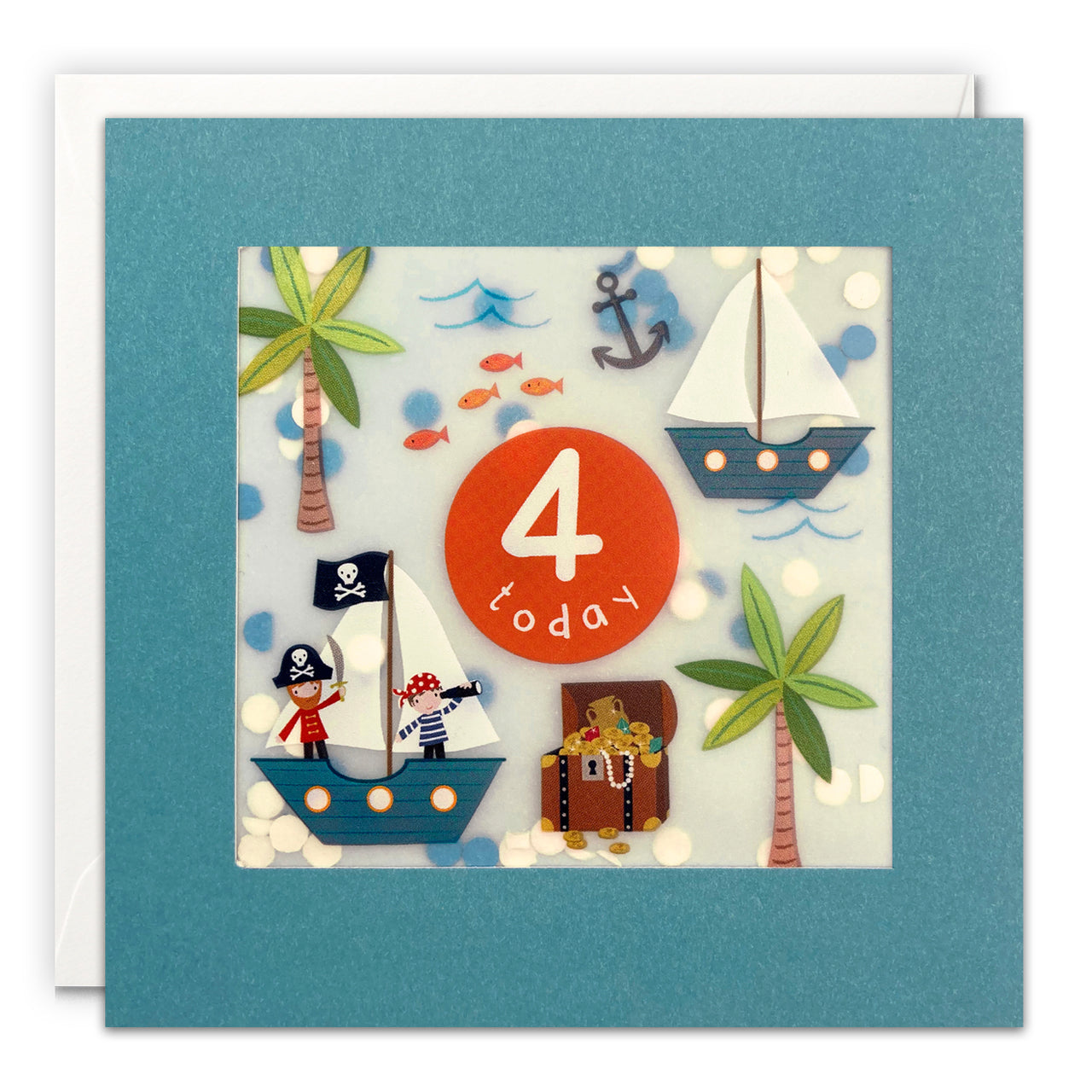 PP3718 - Age 4 Pirates Paper Shakies Card