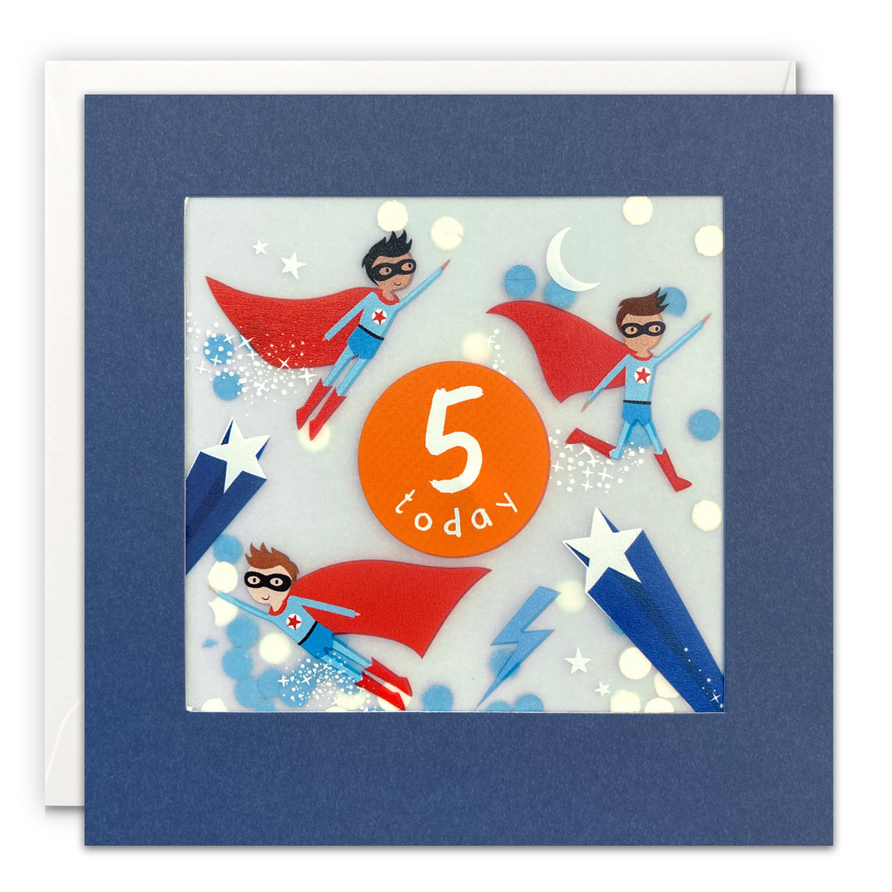 PP3720 - Age 5 Super Hero Paper Shakies Card