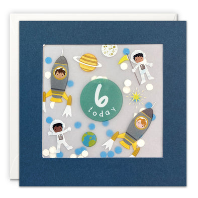 PP3722 - Age 6 Space Paper Shakies Card