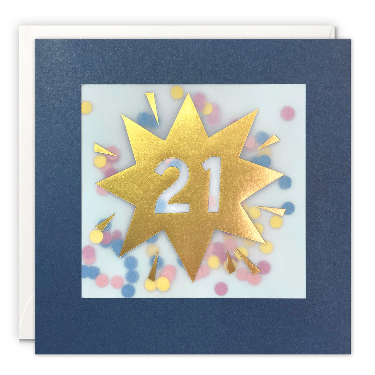 PP3756 - Age 21 Gold Paper Shakies Card