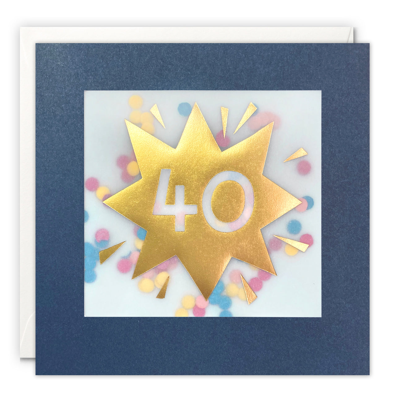 PP3758 - Age 40 Gold Paper Shakies Card
