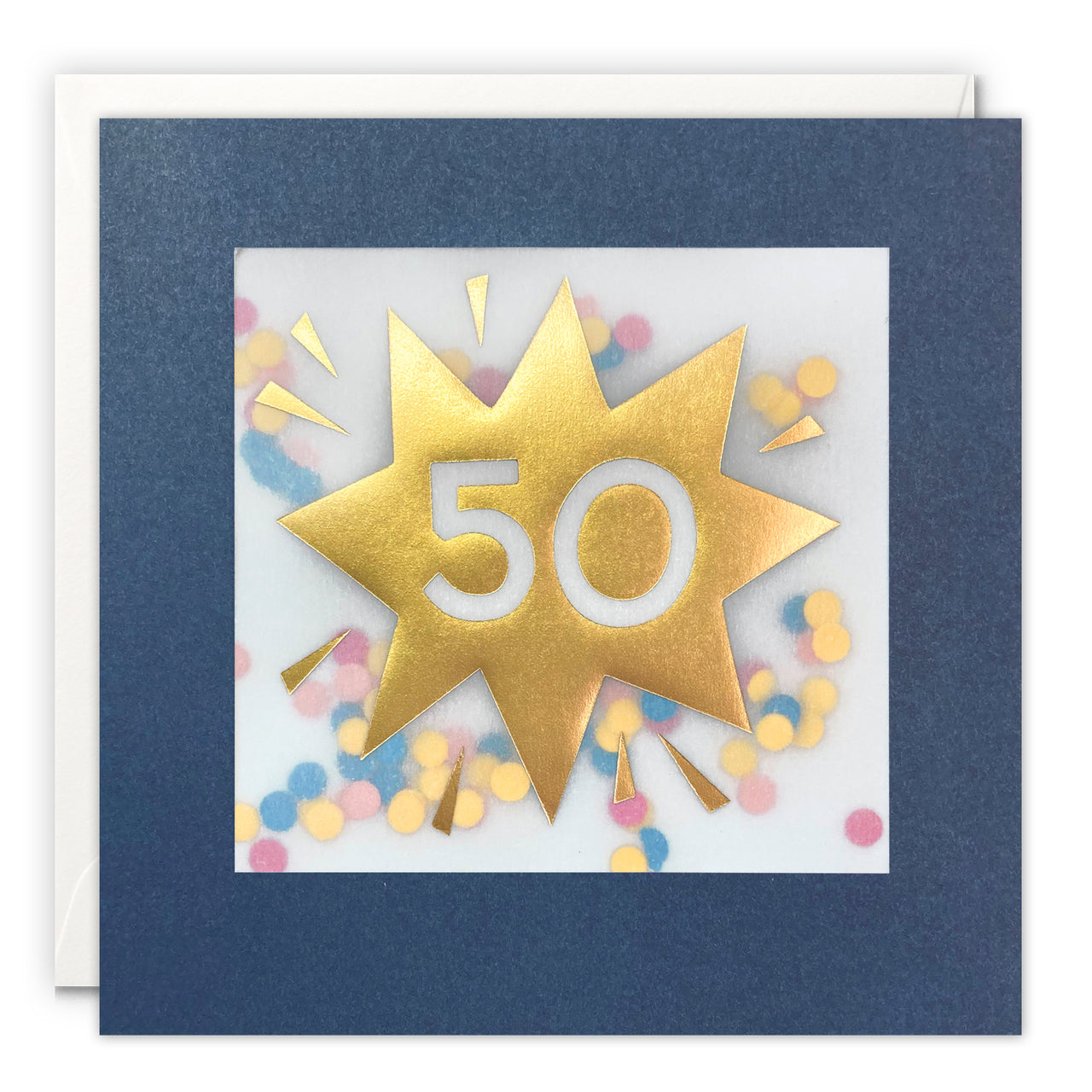 PP3759 - Age 50 Gold Paper Shakies Card