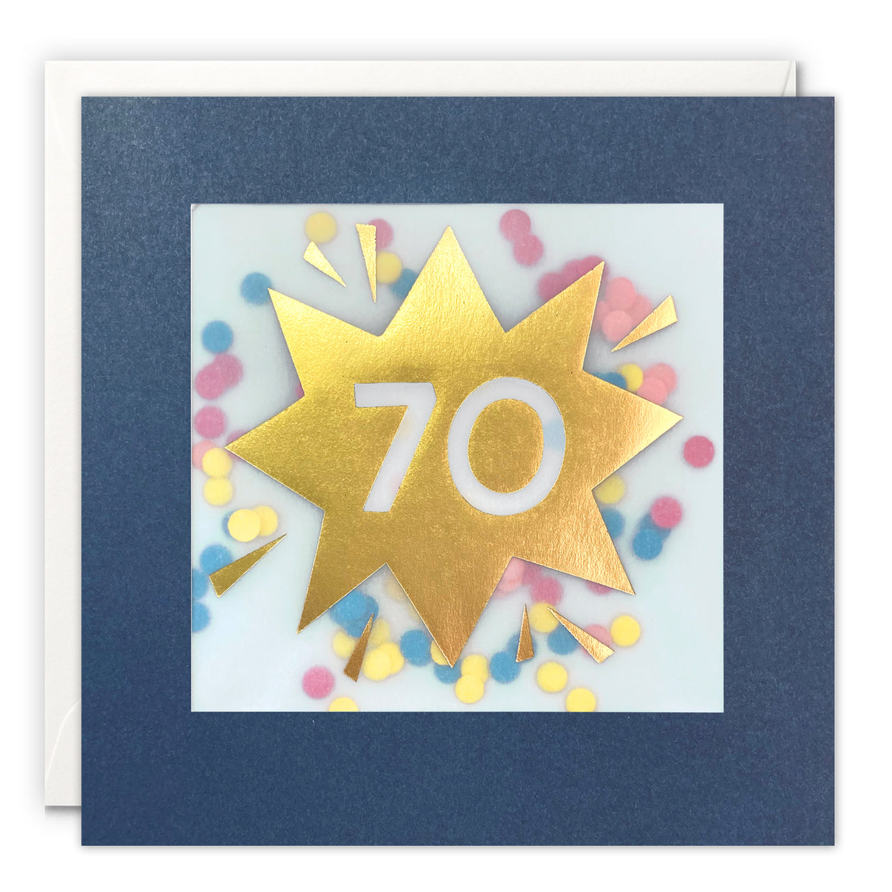 PP3761 - Age 70 Gold Paper Shakies Card
