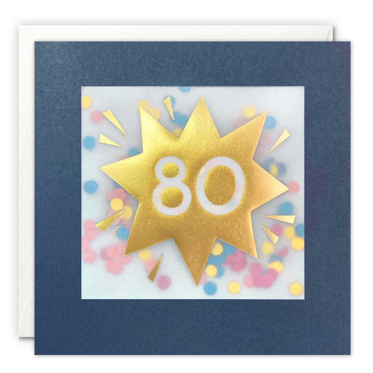 PP3762 - Age 80 Gold Paper Shakies Card