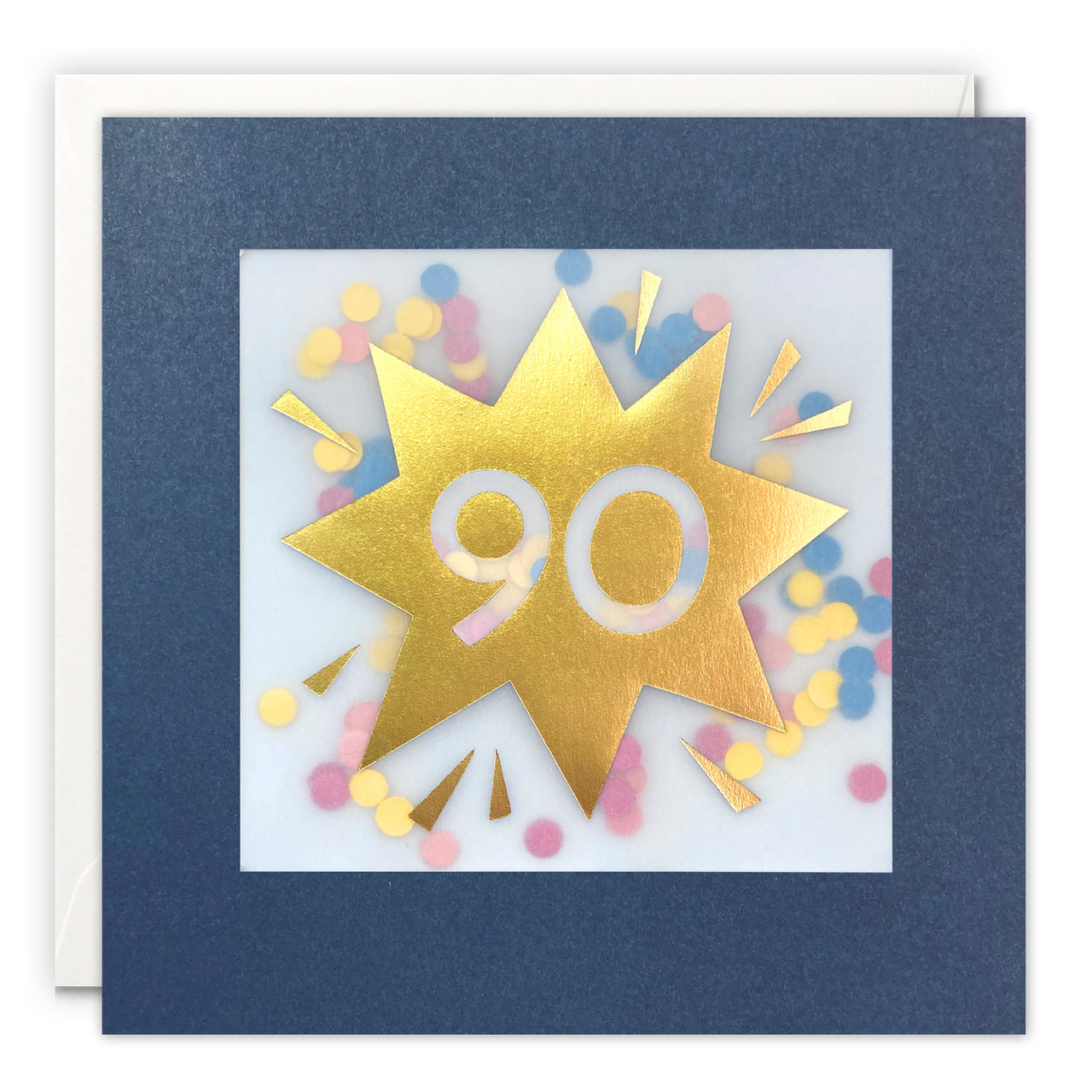 PP3763 - Age 90 Gold Paper Shakies Card