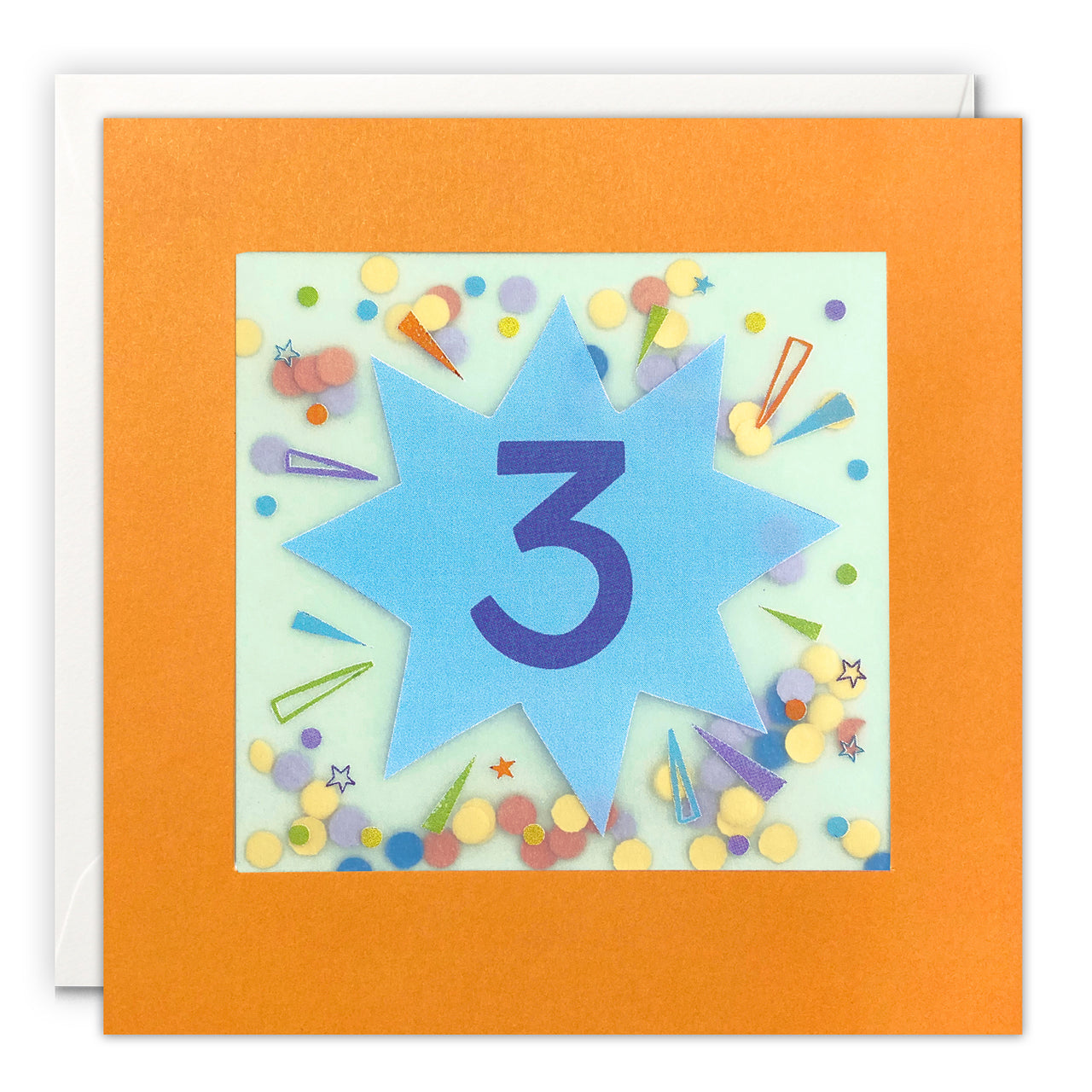 PP3902 - Age 3 Star Paper Shakies Card