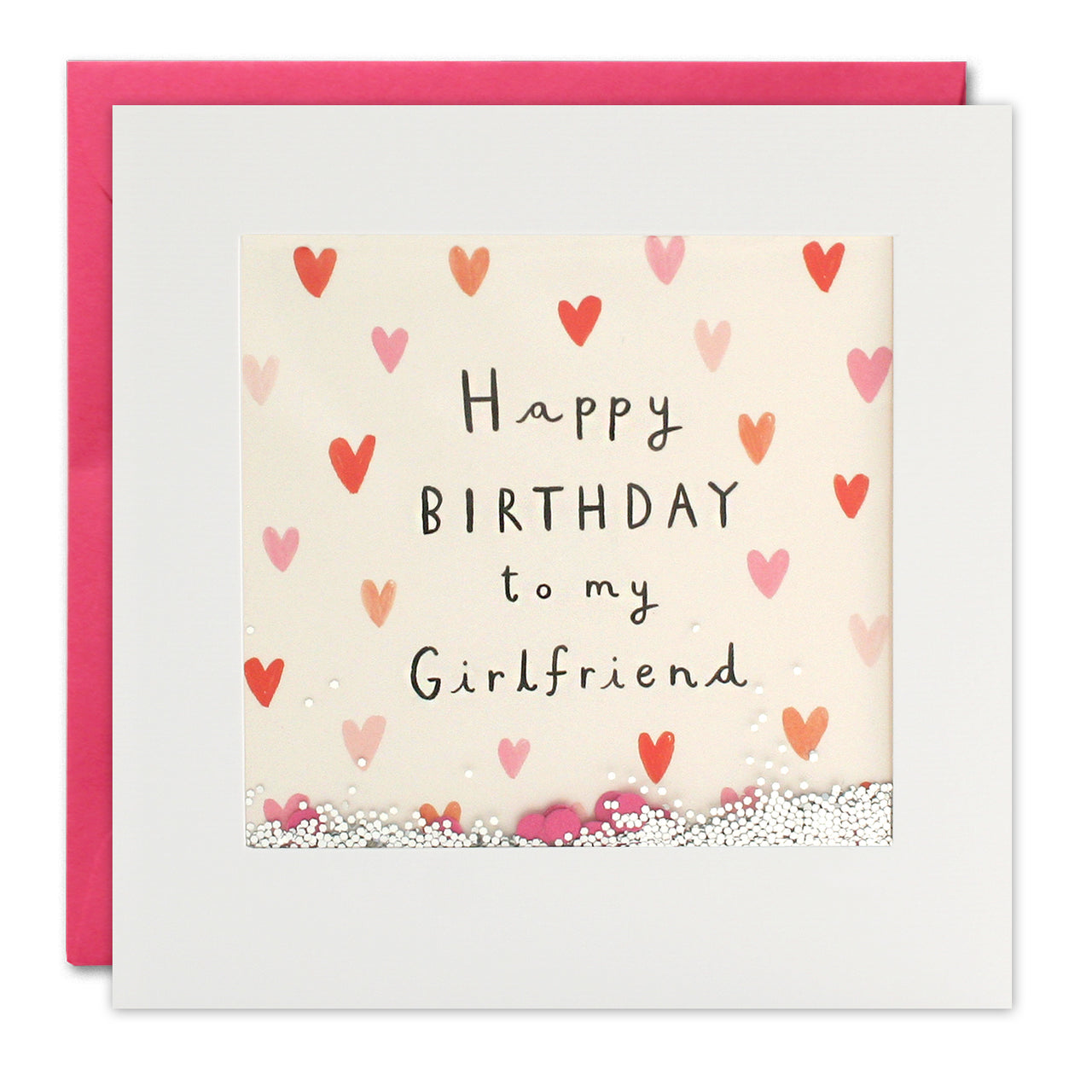 PT2873U - Girlfriend Hearts Birthday Shakies Card (Unwrapped)